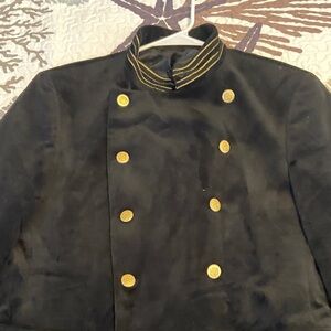Zara Black velveteen military style blazer
